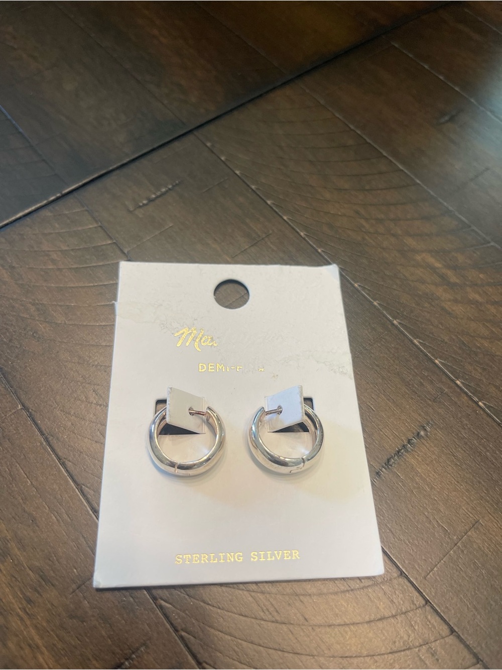 Madewell Sleek Silver Demi-Fine Rounded Chunky Hoop Earrings - Picture 4 of 4